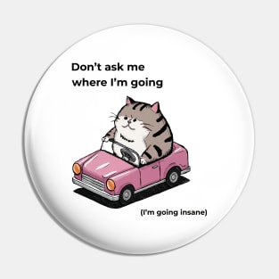 Don't ask me where I'm going (I'm going insane) Pin