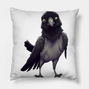 Cute Crow Drawing Pillow