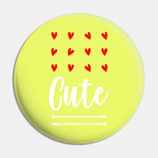 Cute Hearts and Arrows Valentines Day design Pin