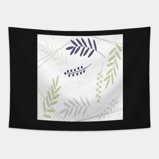 Neutral Leaf & Berry Print on White Background Home Decor & Gifts Tapestry