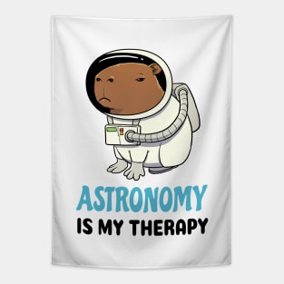 Astronomy is my therapy Capybara Tapestry