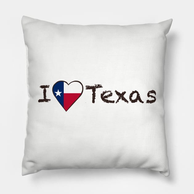 I Love Texas Pillow by JellyFish92