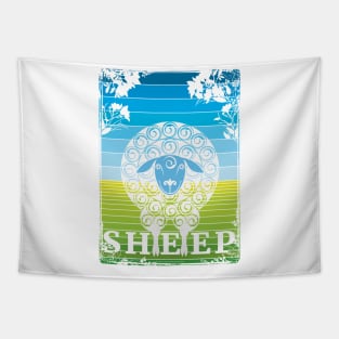 Retro sheep too Tapestry