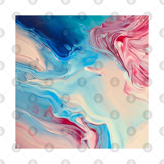 Mesmerizing acrylic abstract painting with pinks and blues by RenataCacaoPhotography