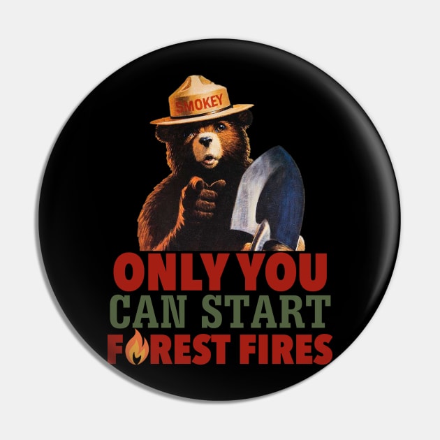 Smokey The Bear Only You Can Start Forest Fires (colorized) - Smokey The  Bear - Pin | TeePublic
