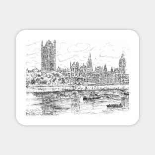 HOUSES OF PARLIAMENT VIEWED FROM THE RIVER THAMES Magnet