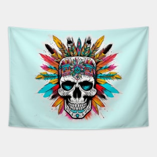 Indian chief skull Tapestry