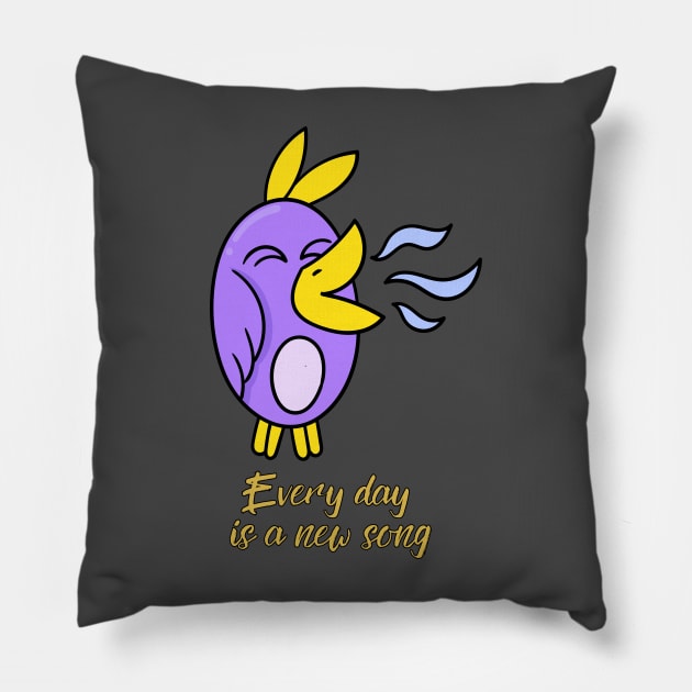 Every day is a new song Pillow by Whiskers and Wings