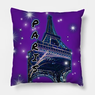 paris in blue Pillow