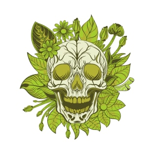 Skull & Botanical Fusion T-Shirt