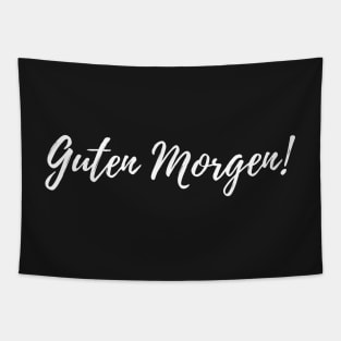 Guten Morgen! Simple Minimalistic Design in Black and White Tapestry