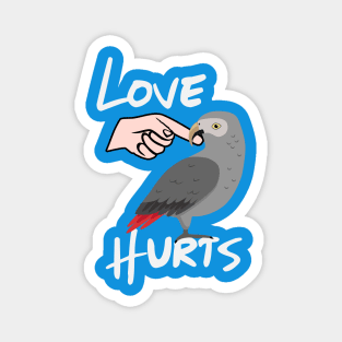 Love Hurts Timneh Grey Parrot Biting Finger Magnet