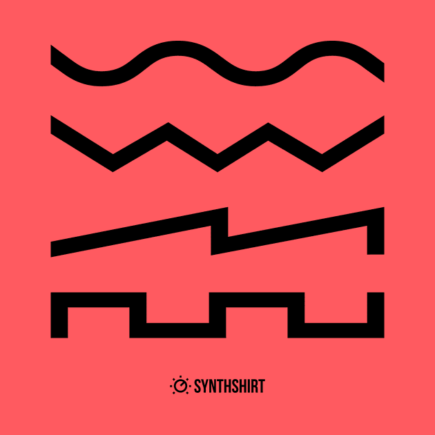 Waveforms 2 Black by Synthshirt