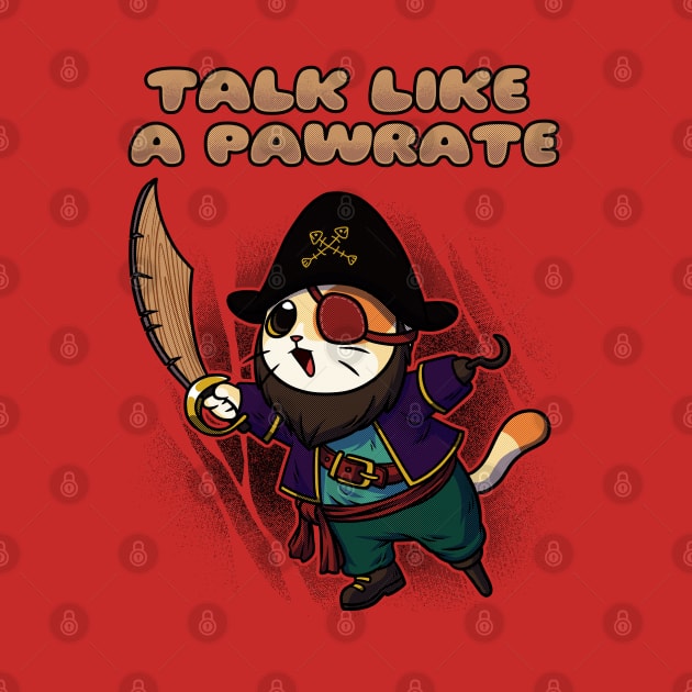 Cat Talk Like A Pirate Funny Geek Pirate Gift by MimimaStore