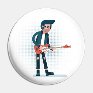 Cartoon rock musician Pin
