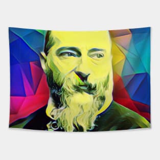 Jean-Baptiste Alphonse Karr Colourful Portrait | Jean-Baptiste Alphonse Karr Artwork 7 Tapestry