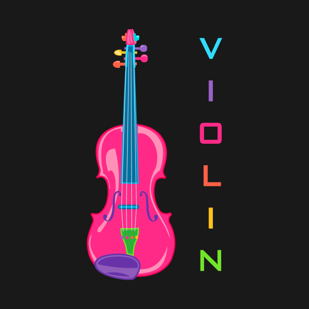 Violin in Rainbow Colors by evisionarts
