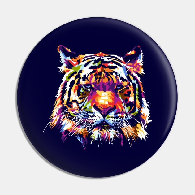 Tiger Head Pop art Pin by RJWLTG