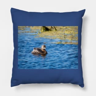 Pie-billed Grebe On A Sunny Day Pillow