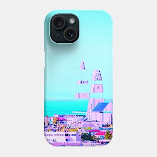 Reykjavik Iceland Hallgrimskirkja Cathedral Vaporwave Glitch Art Phone Case