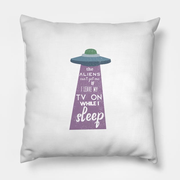 UFO Alien Abduction Humor Pillow by Commykaze