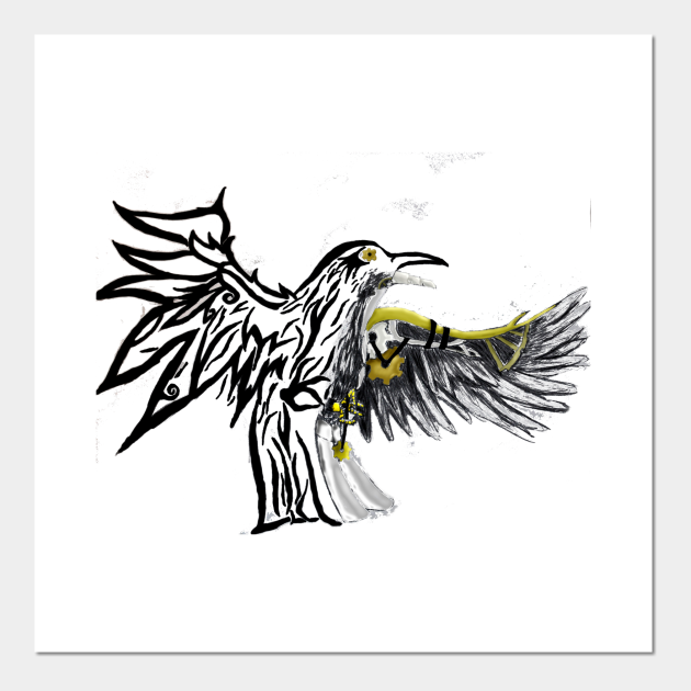 Steampunk/ Tribal Crow - Tattoo - Posters and Art Prints | TeePublic Steampunk/ Tribal Crow - Tattoo - Posters and Art Prints | TeePublic