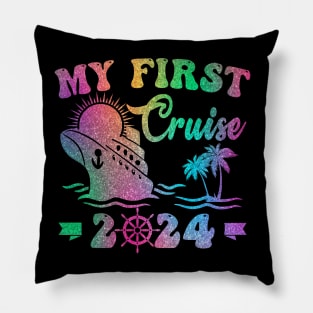 My First Cruise 2024 Tee Family Vacation Cruise Ship Travel Pillow