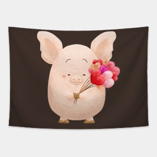 Valentine Pig Tapestry