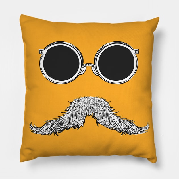 Mustache character Pillow by Unknownvirtuoso