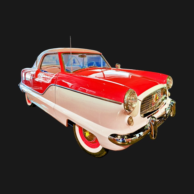 Nash Metropolitan in shiny red - classic vintage car photo by retrografika