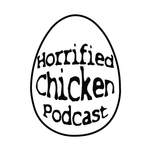 Horrified Chicken Podcast Mug in Black T-Shirt