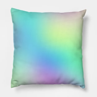 Rainbow Colors Abstract Blurry Gradient Ombre Soft Tie Dye Look Pillow