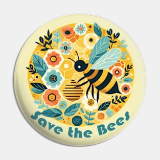 Earth Day Bee and Flowers Pin