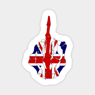 Skeleton Middle Finger United Kingdom Flag Magnet