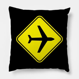 Yellow Airplane Sign Pillow