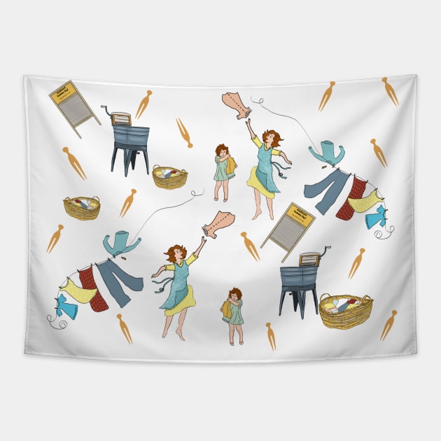 Vintage laundry Day! Tapestry by Salzanos