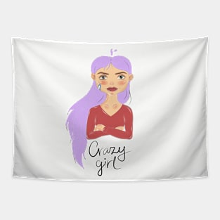 crazy girl Tapestry