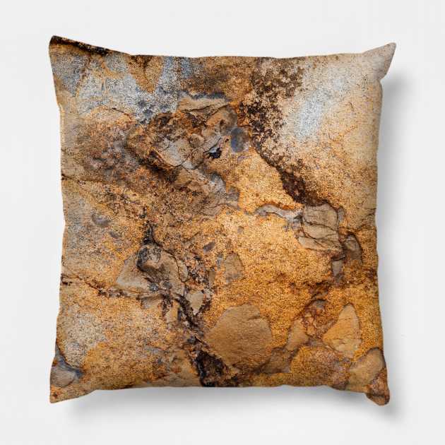 Rustic Seaside Volcanic Texture Eroding Pillow by textural