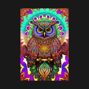 Owl Trippy Hippie Vibes 37 T-Shirt