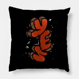 YES comic style cartoon Pillow