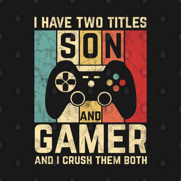 Vintage Video Games Retro Gamer Gift For Boys Son by HCMGift