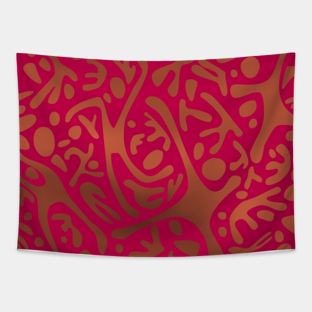 Run, Jump, Play Original Copper on Magenta 5748 Tapestry by ArtticArlo