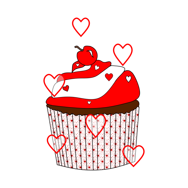 LOVE And Cupcakes Lover - Cute Cupcake Art by SartorisArt1