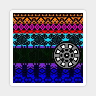 mandala pattern in totonac art in ecopop wallpaper Magnet