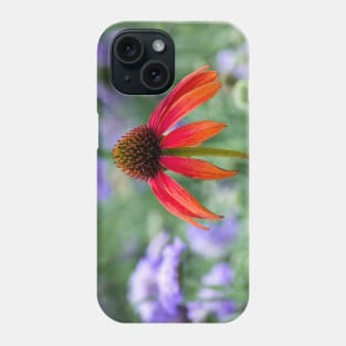 Single cone flower in a purple garden Phone Case