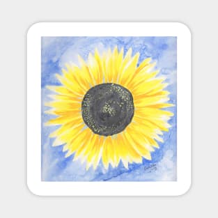 Sunflower on Watercolor Magnet