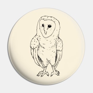 Pen and Ink Barn Owl Pin