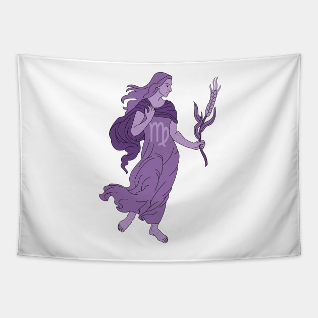 Virgo (Light Purple) Tapestry by ziafrazier