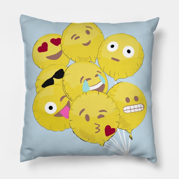 Emoticon balloons Pillow by AshStore