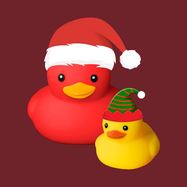 Cute Rubber Duck Santa Claus with Christmas Elf Costume Gift by peter2art
